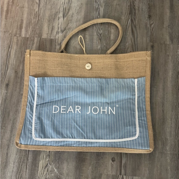Dear John Handbags - Dear John Tan and Blue Tote Bag